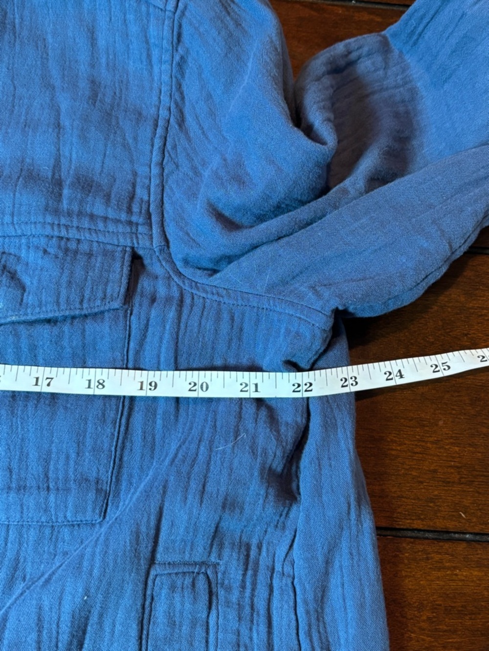 Caslon Blue Cotton Utility Jacket Top Drawstring Hem Size Medium - Picture 6 of 10